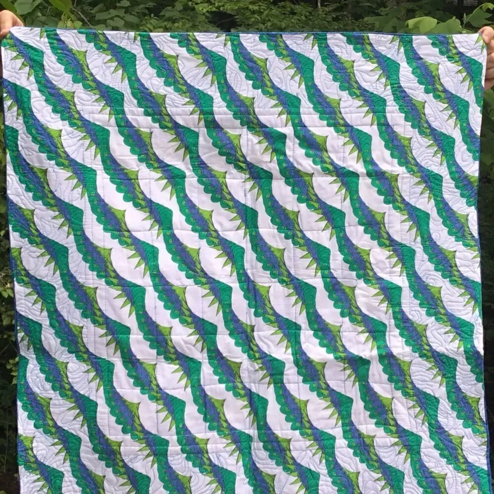 NWT Hand Crafted Blue & Purple Quilt